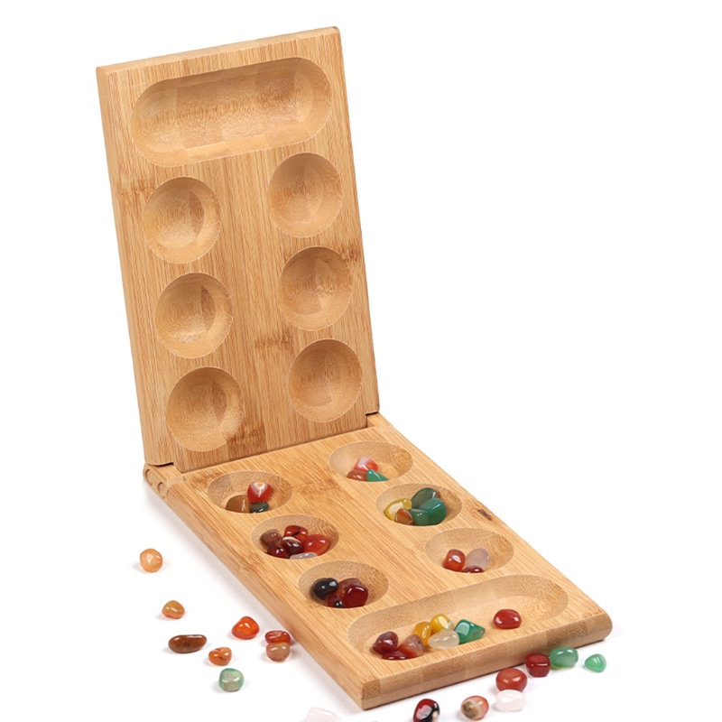 Board Game Template - マダラ-カラフルな石、小石、折りたたみ式木製ボード、r9jd付きボードゲーム