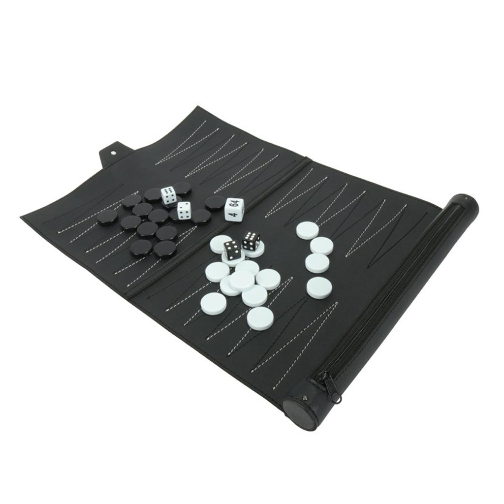 ヴィンテージPUレザーバックギャモンボードゲーム高級トラベル - Board Game For 5 Players のレビューと価格