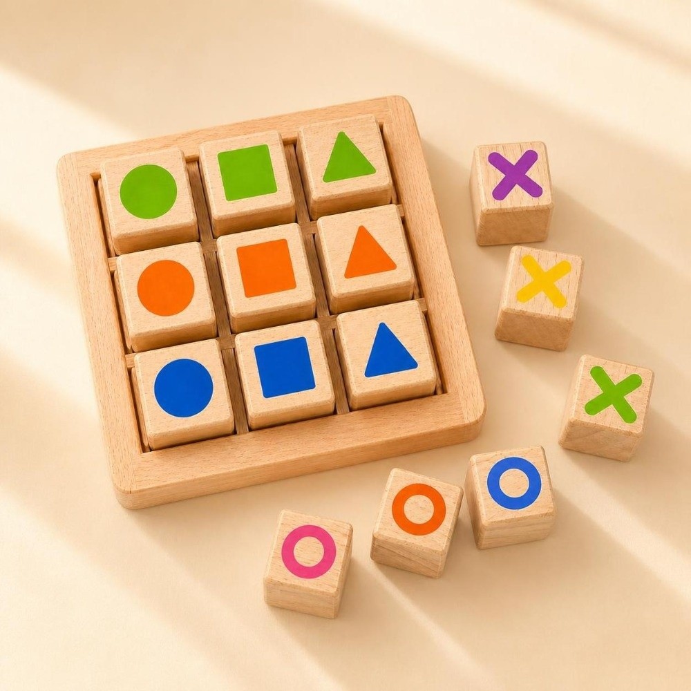 携帯用木製三目並べゲーム、二人用木製教育ボードゲーム、手作り - Board Game For 5 Players のレビューと価格