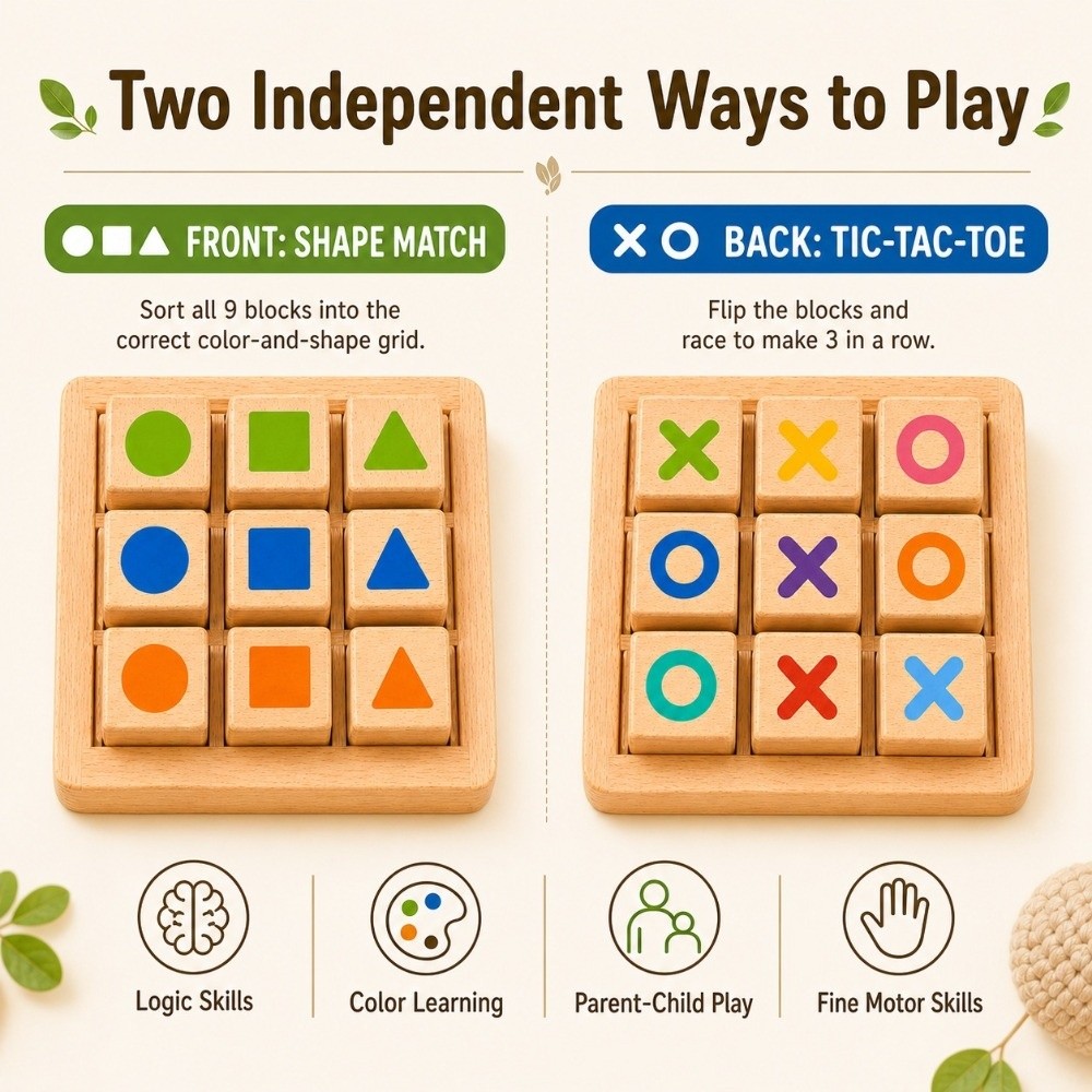 携帯用木製三目並べゲーム、二人用木製教育ボードゲーム、手作り - Board Game For 5 Players のレビューと価格