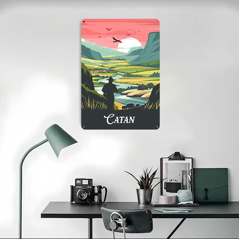 カタンボードゲームにインスパイアされたブリキ製ポスター、カス - Board Game Catan のレビューと価格